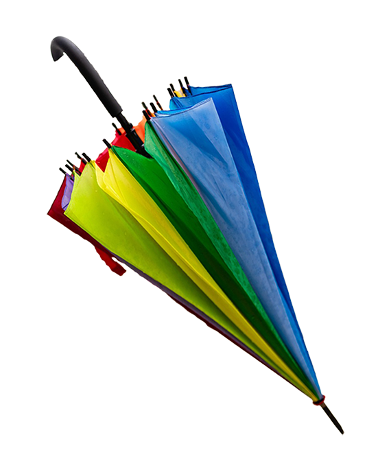 rainbow umbrella closed