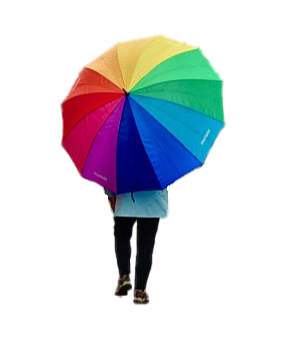 opened rainbow umbrella