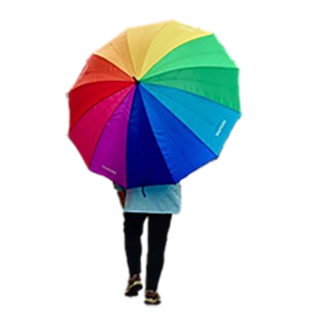 opened rainbow umbrella