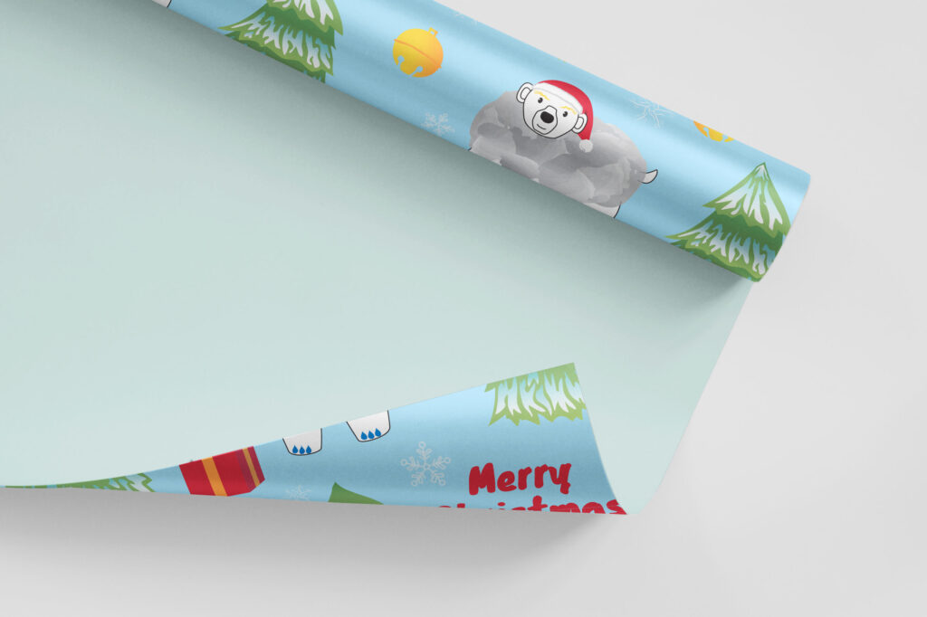 bear christmas wrapping paper