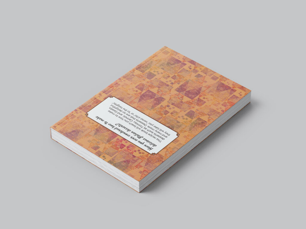 Recipe book back cover- facing the camera