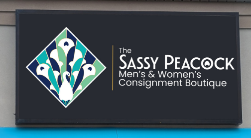 Art Deco style Sassy Peacock sign