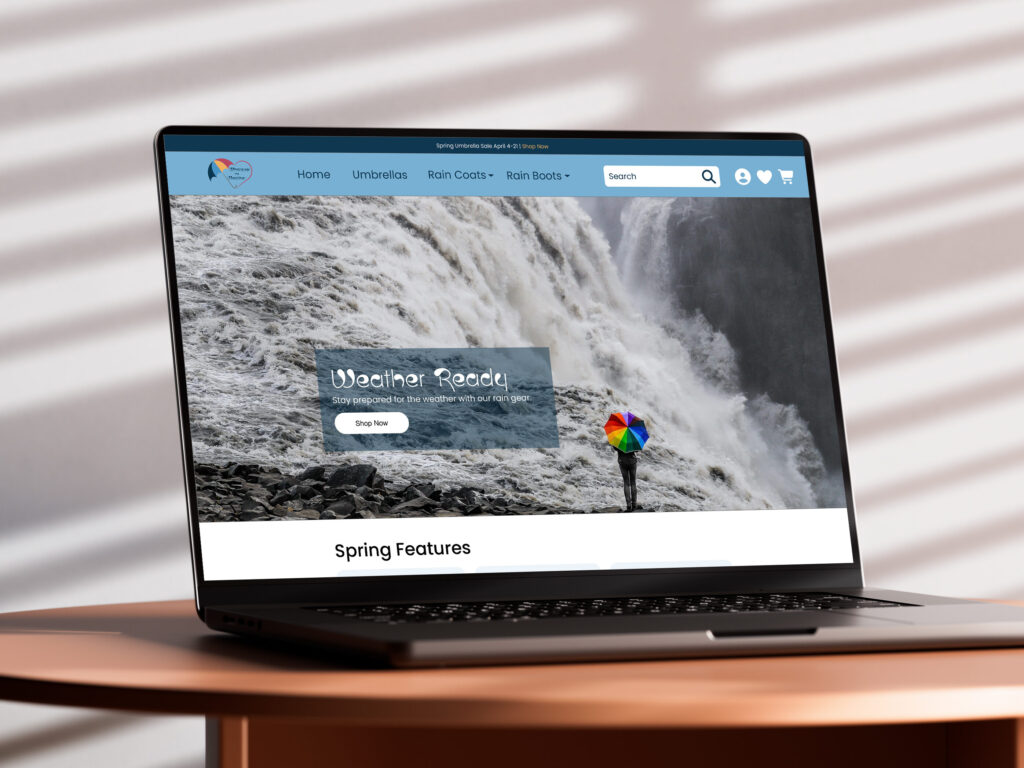 decktop home page for umbrella website