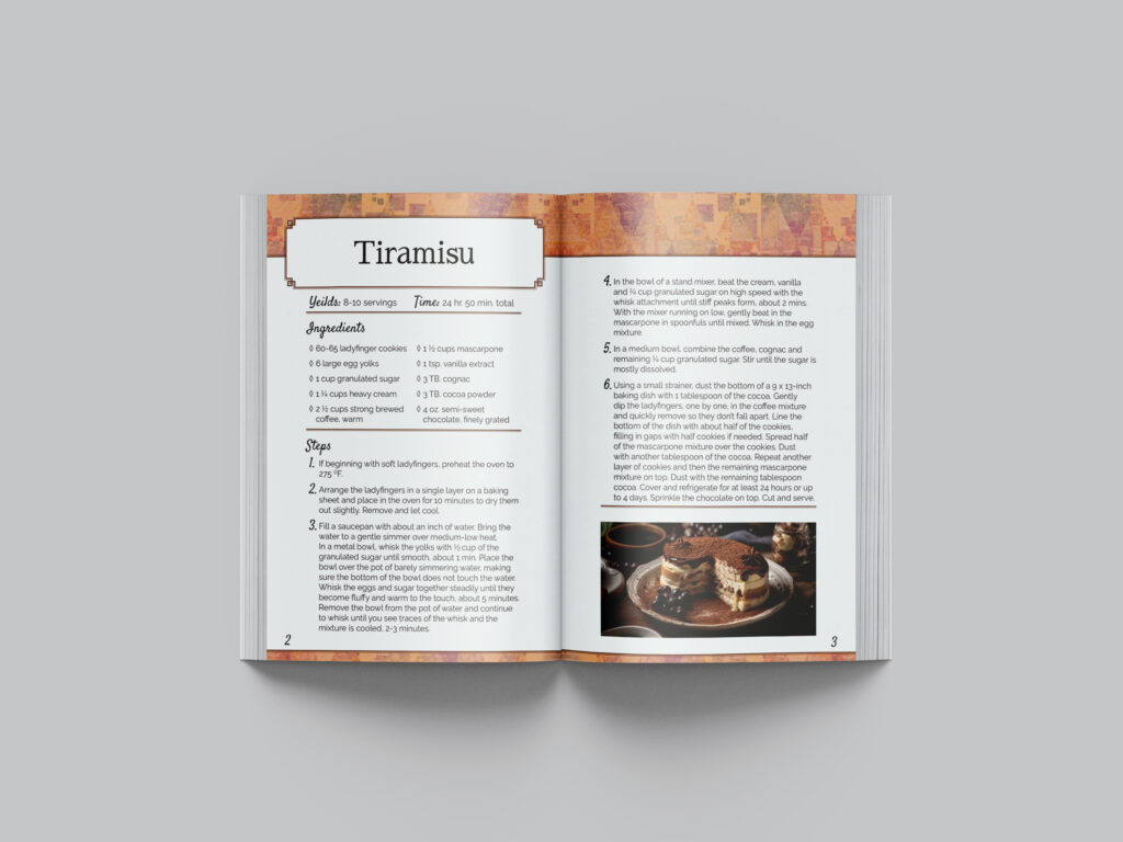 Recipe book tiramisu recipe