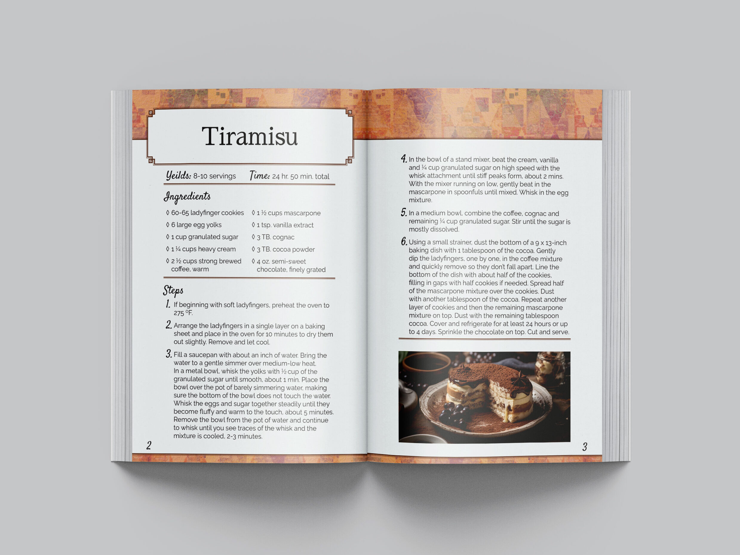 Recipe book tiramisu recipe