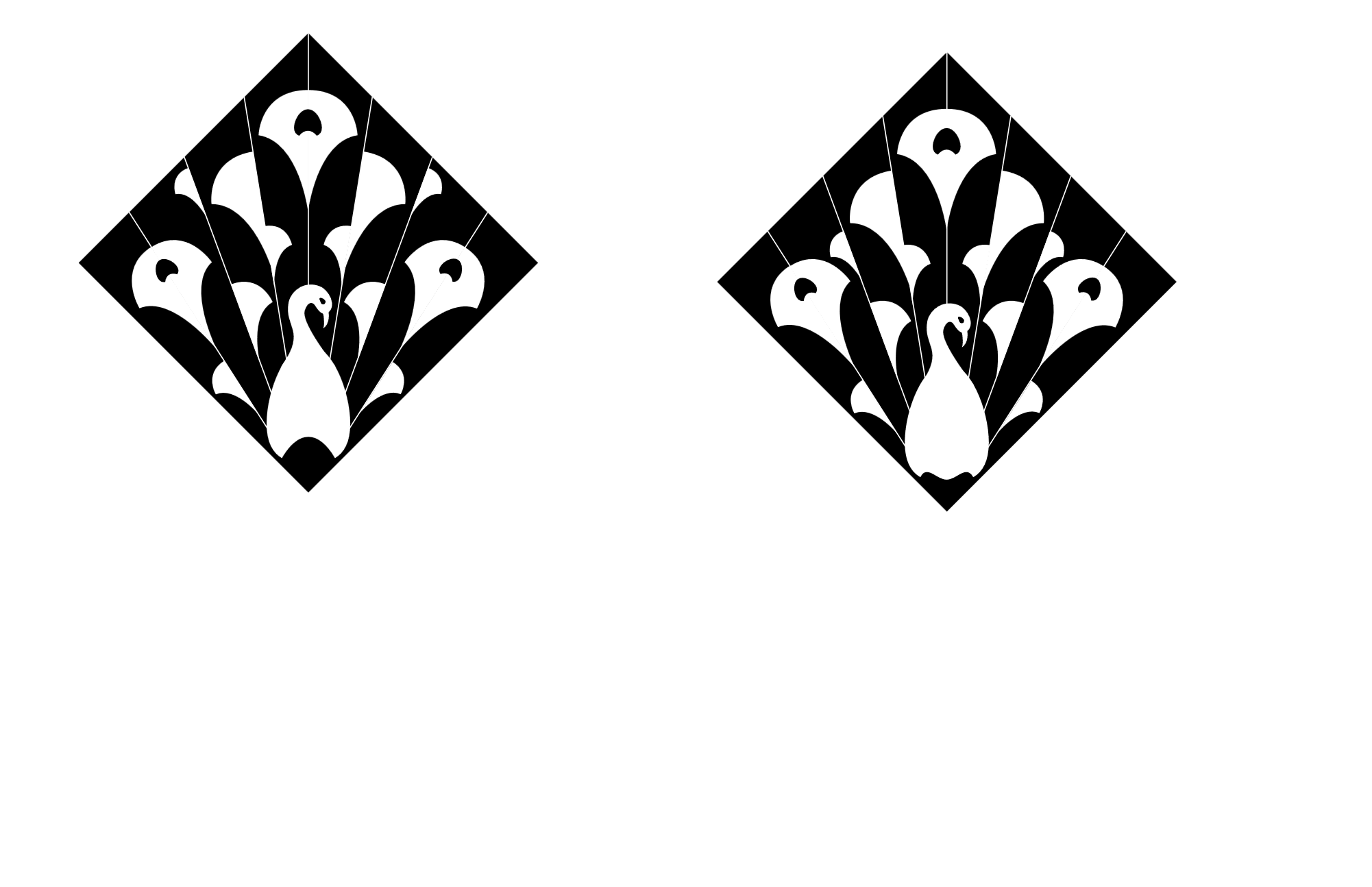 sassy peacock logo trial art deco peacock