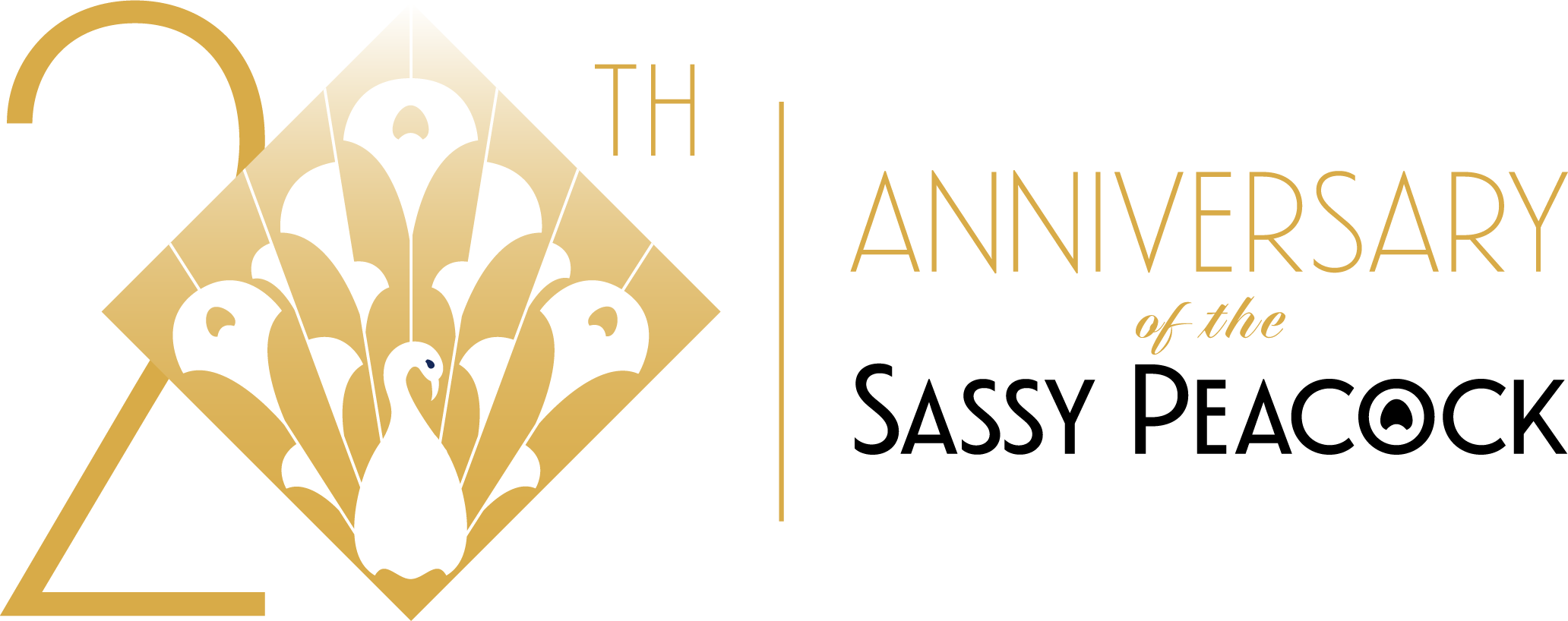 sassy peacock anniversary logo- horizontal