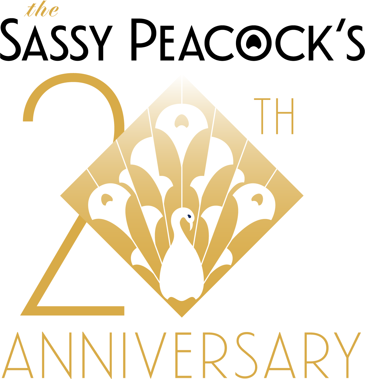sassy peacock anniversary logo- vertical