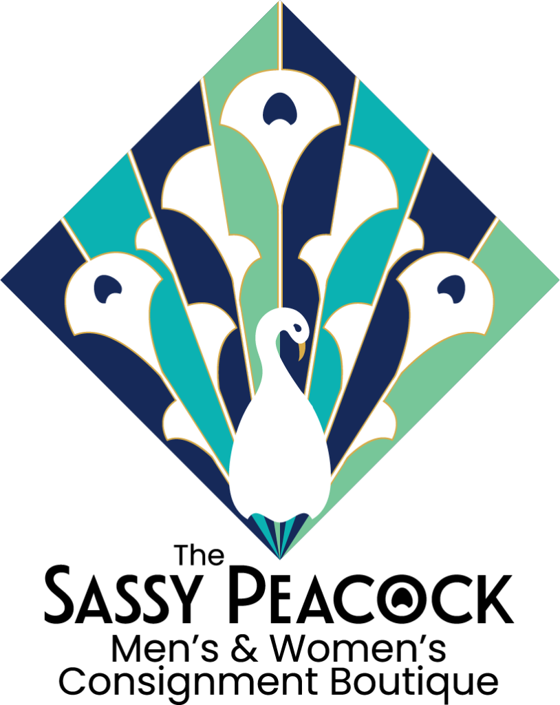 Sassy Peacock logo vertical orientation