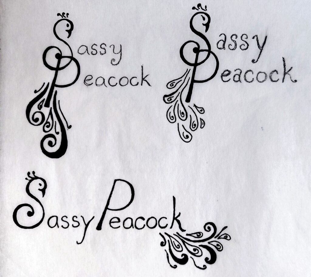 peacock sketches page 8- more wordmarks