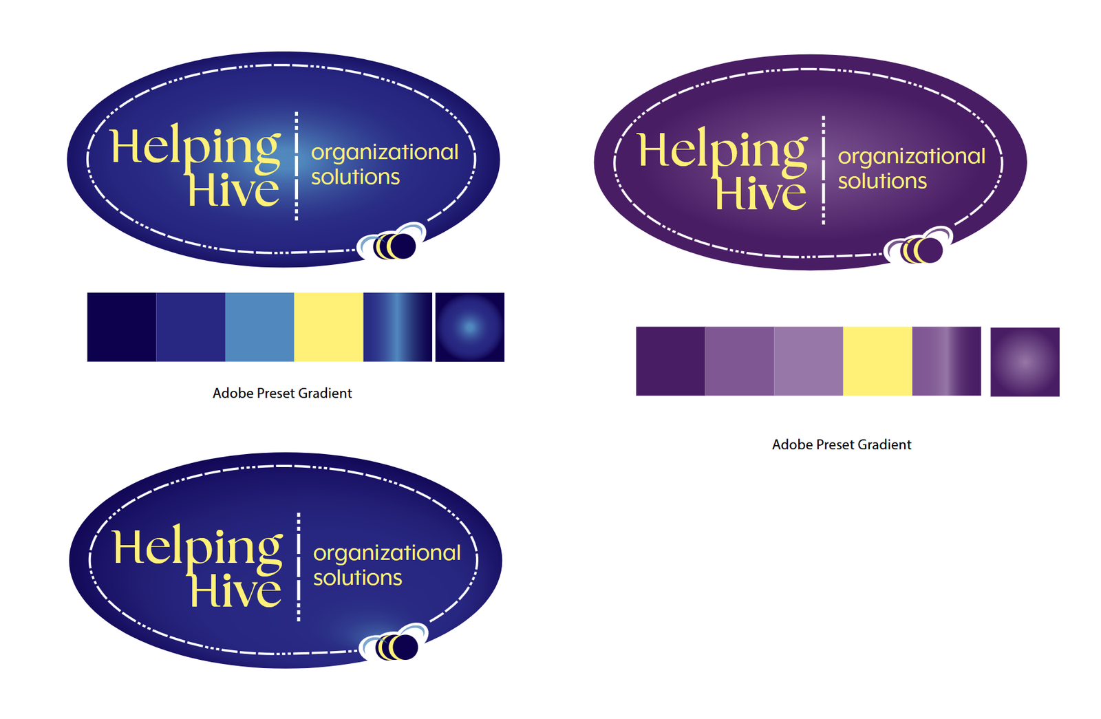 a royal blue gradient and a royal purple color scheme test