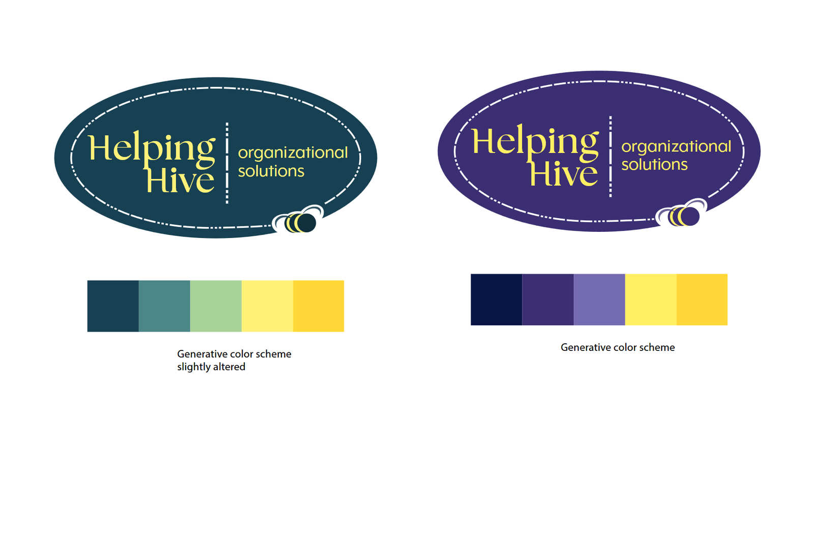 a green blue and yellow and a purple and yellow color scheme test