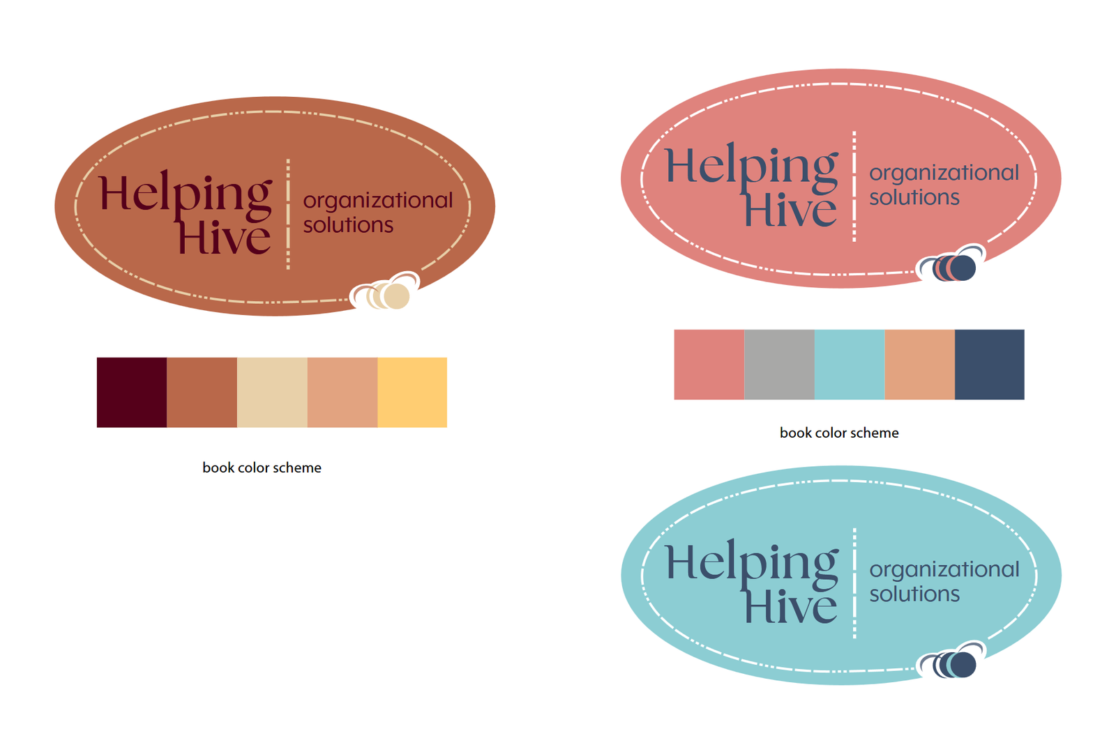 a monochromatic orange and a coral and teal color scheme test