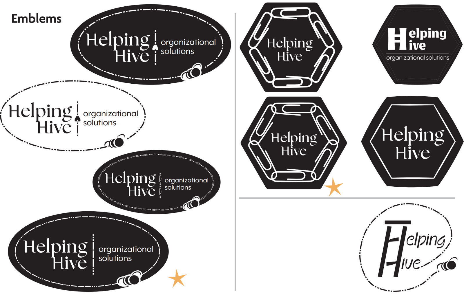 helping hive emblem brainstorming