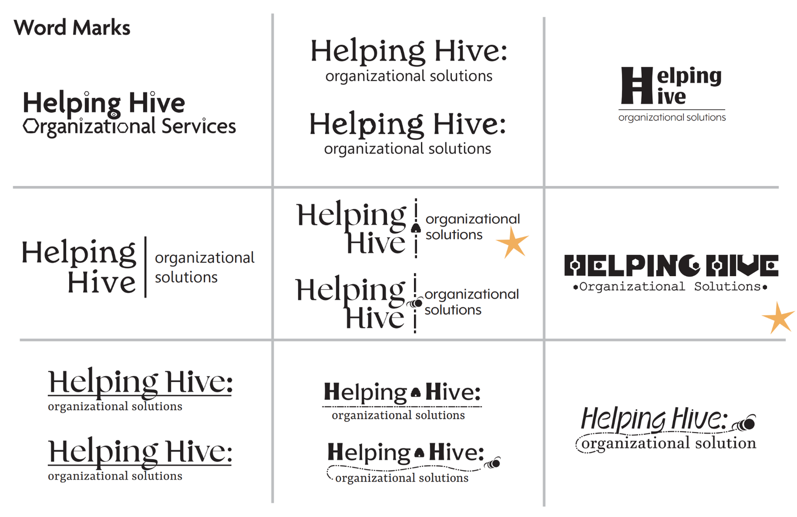 helping hive lettermark brainstorming